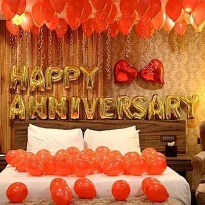 Happy Anniversary Foil Balloons Decoration Kit 46Pcs Set