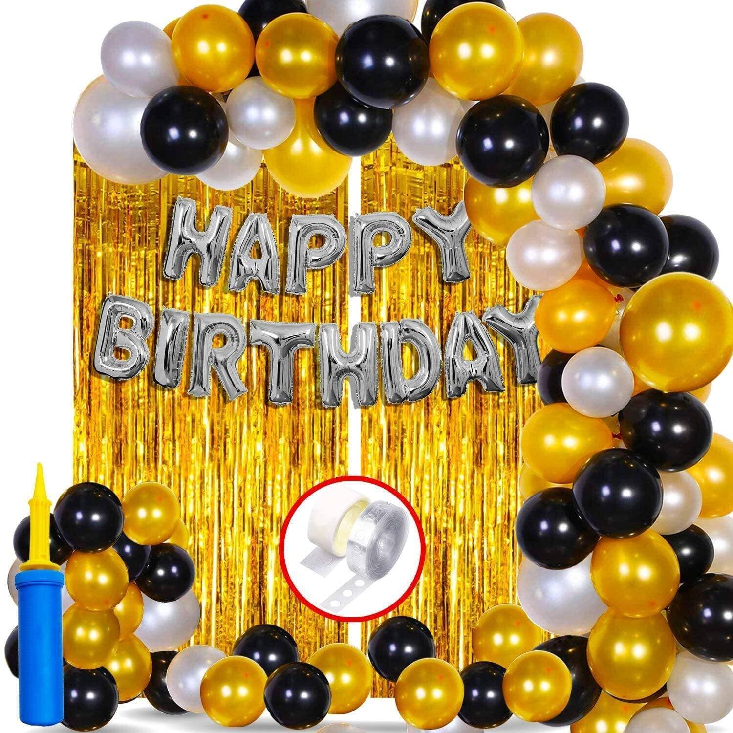 Happy Birthday Letters Foil With Metallic Balloons Foil
