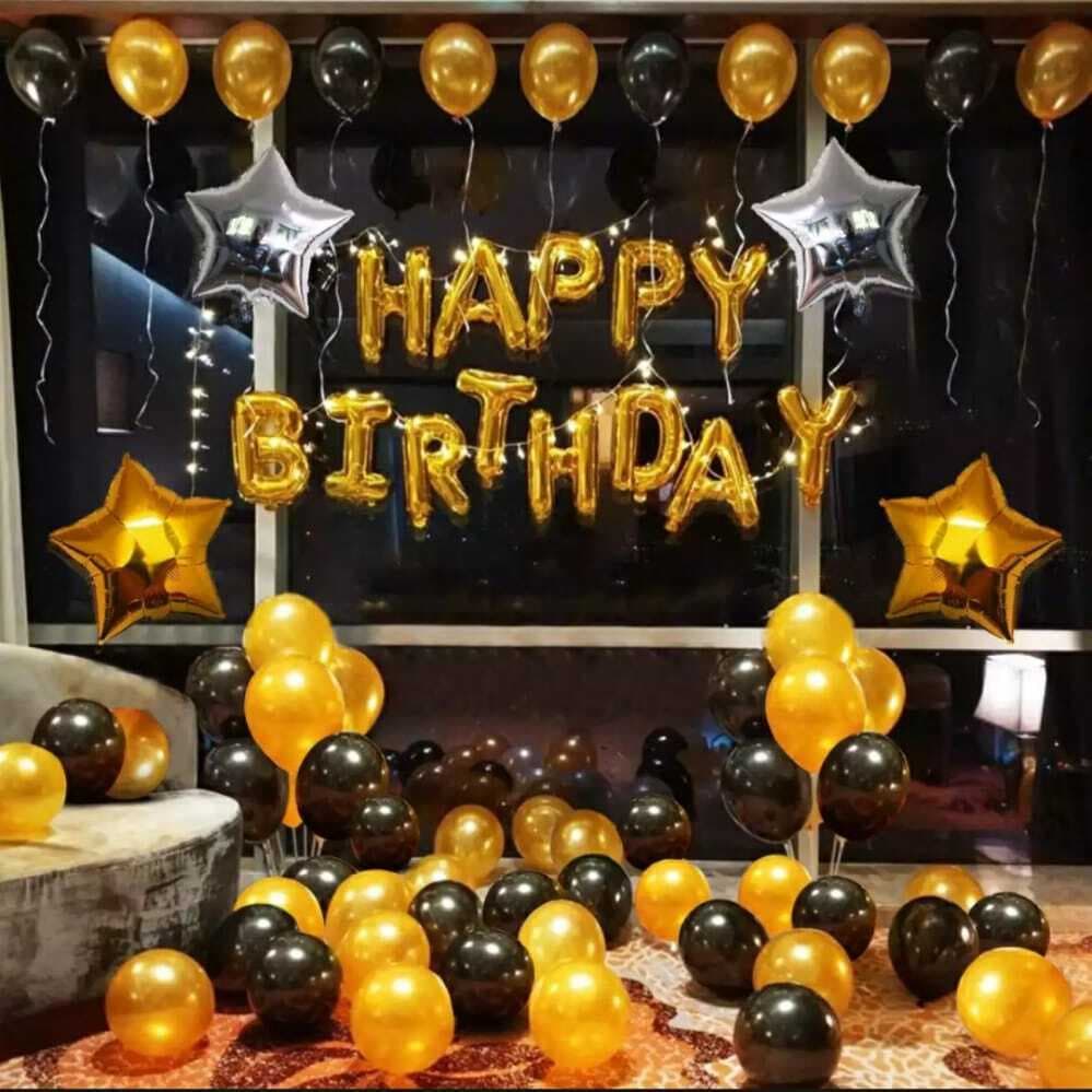 Happy Birthday Golden & Black Theme Complete Set