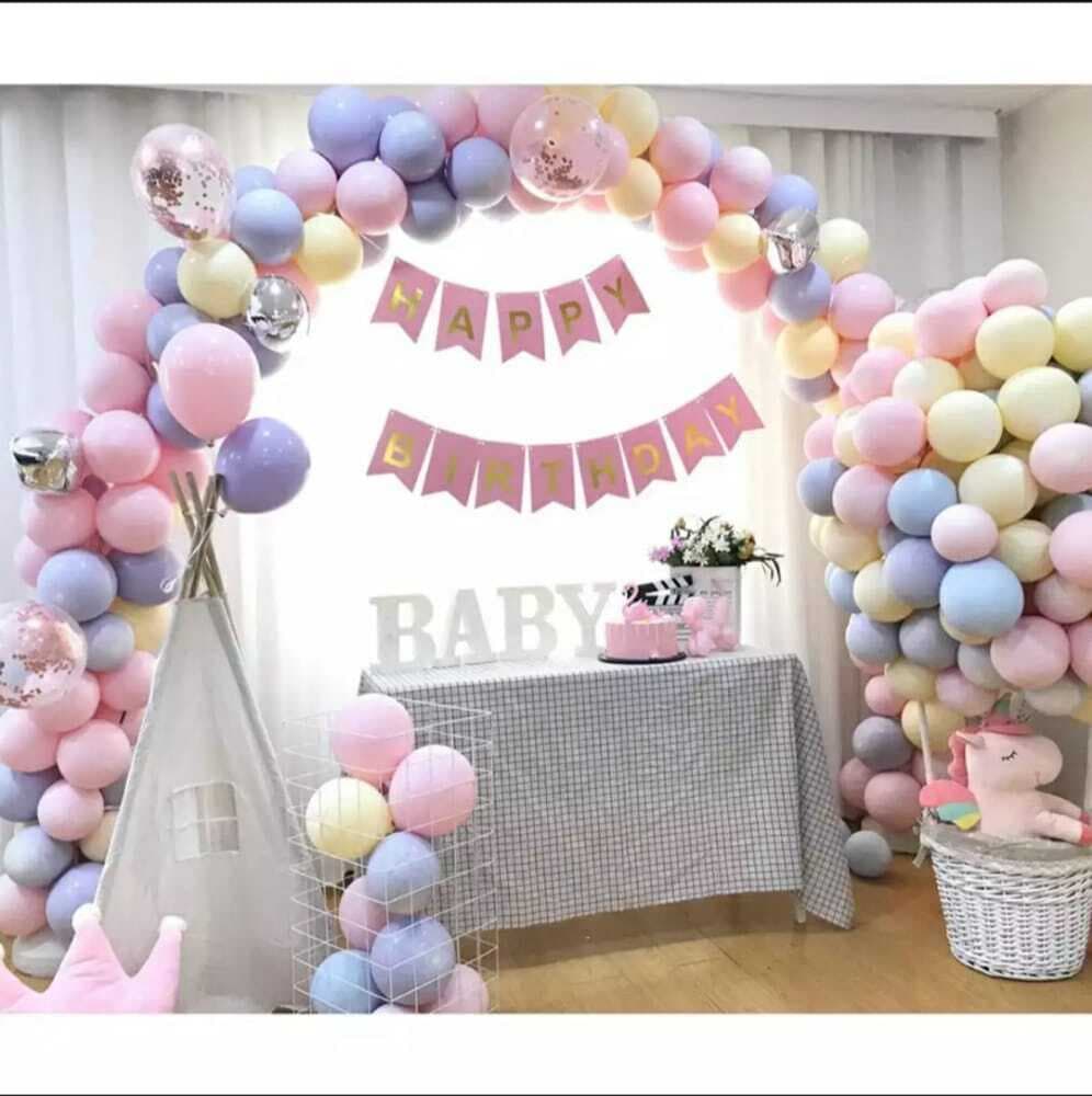 Happy Birthday Party Pastel Balloons Theme Set