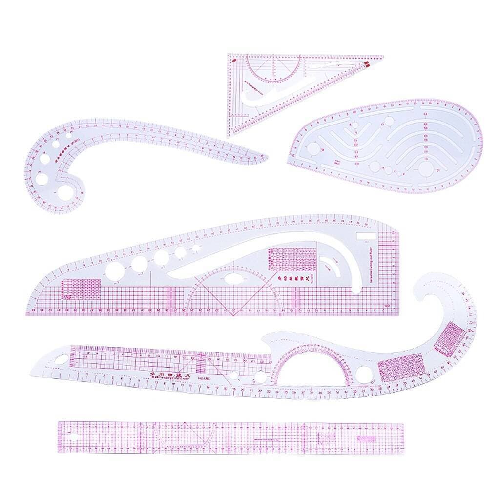 6 Pcs French Curve Measure Tailor Ruler Set-Ks