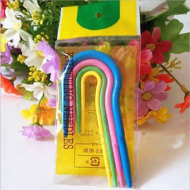 3 Sets Plastic Knit Stitch Diy Knitting Needles Curved Crochet Hook