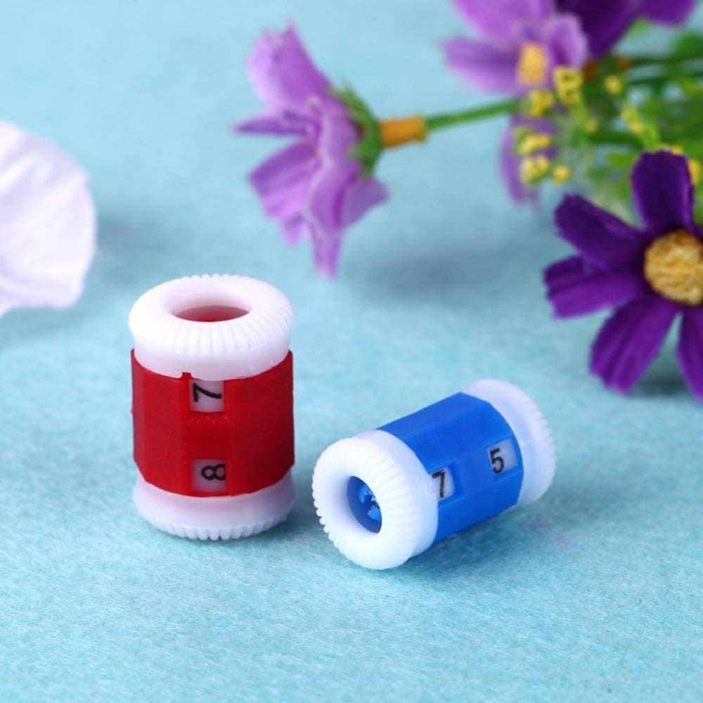 2Pcs Knitting Needles Row Counters Crochet Weaving Knit Stitch Tool-Ks