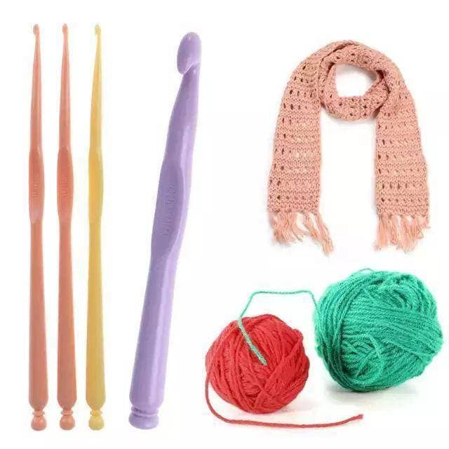 Plastic Crochet Hooks Kit Knitting Needles Apparel Sewing
