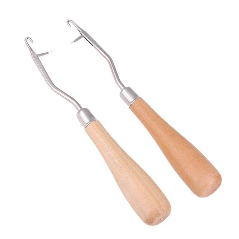 2Pcs/Set Wood Handle Latch Crochet Hooks Weave Needles
