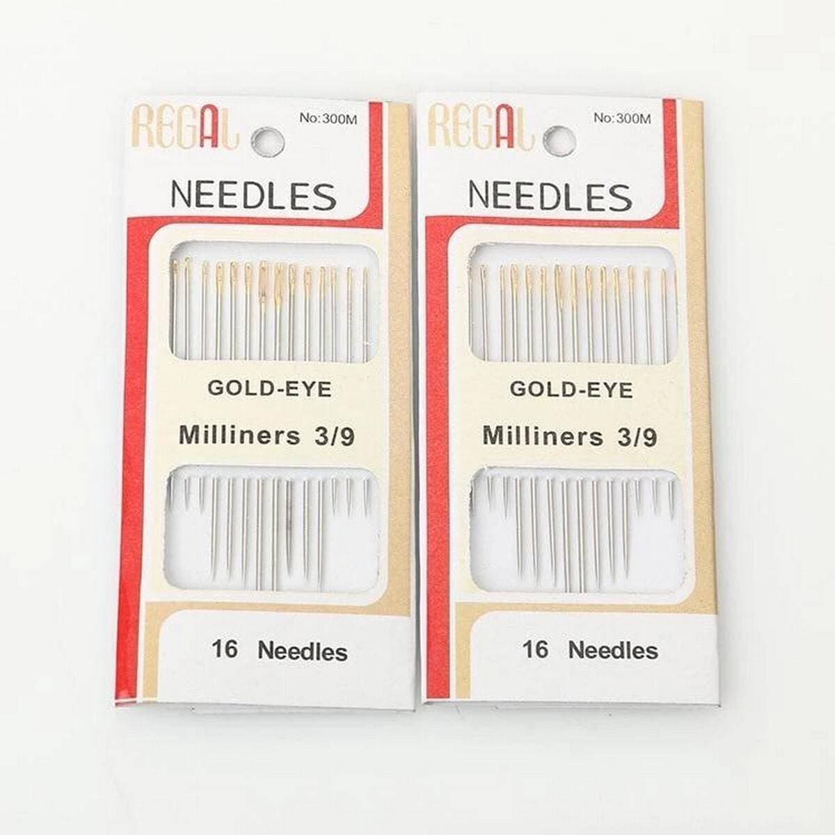 2 Packs Embroidery Needle Kit Packing Golden Color Tail