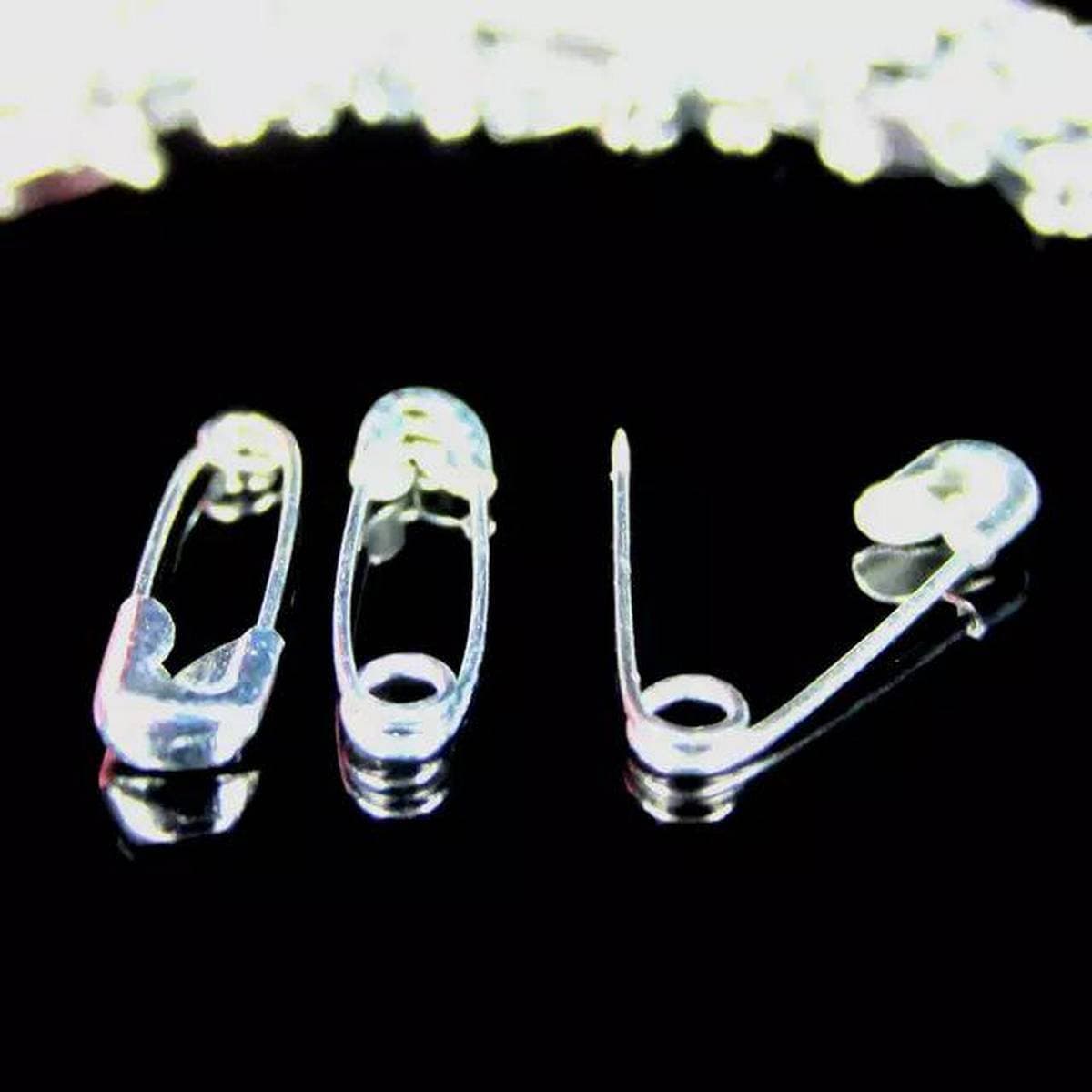 20Pcs Alloy Silver Small Safety Pins Findings Brooch