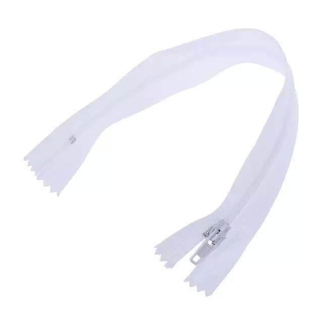 12Pcs 8 Inches Nylon Zippers Wholesale For Sewing White Color-Ks