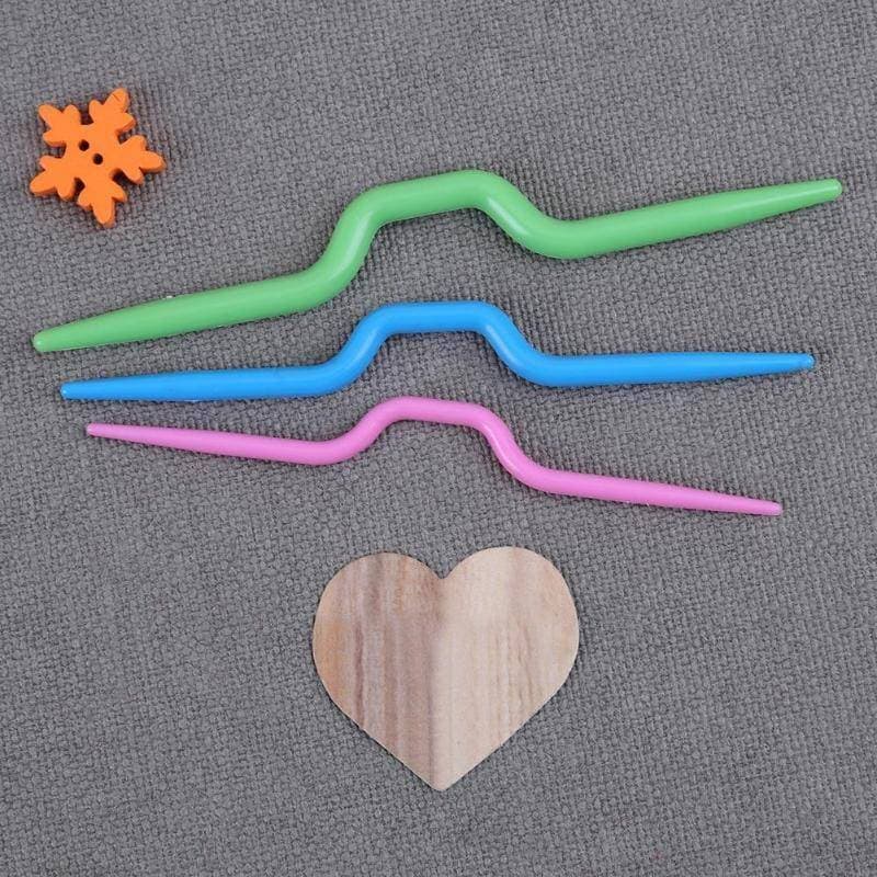 6 Pcs Curved Crochet Hooks Plastic Knitting Needles