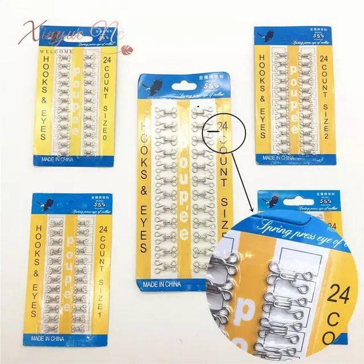 48Pcs/2Pack Metal Buckle Button Hook & Eye Fastener
