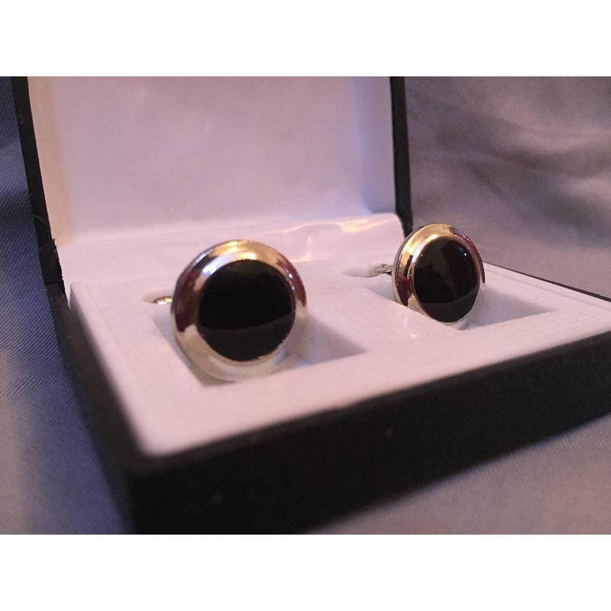 Cufflink For Men Kurtas Black And Silver