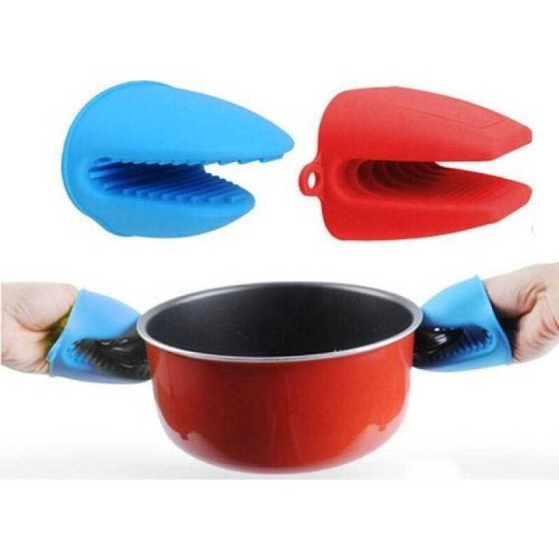 1Pair/ 2Pcs Protective Hand Clip Mini Heat Resistant Oven Mitt Silicone
