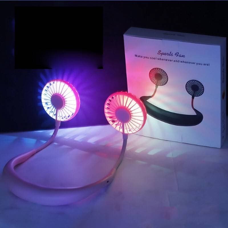 Light Small Fan Portable Home Hands Free Hanging Neck Sports Fan