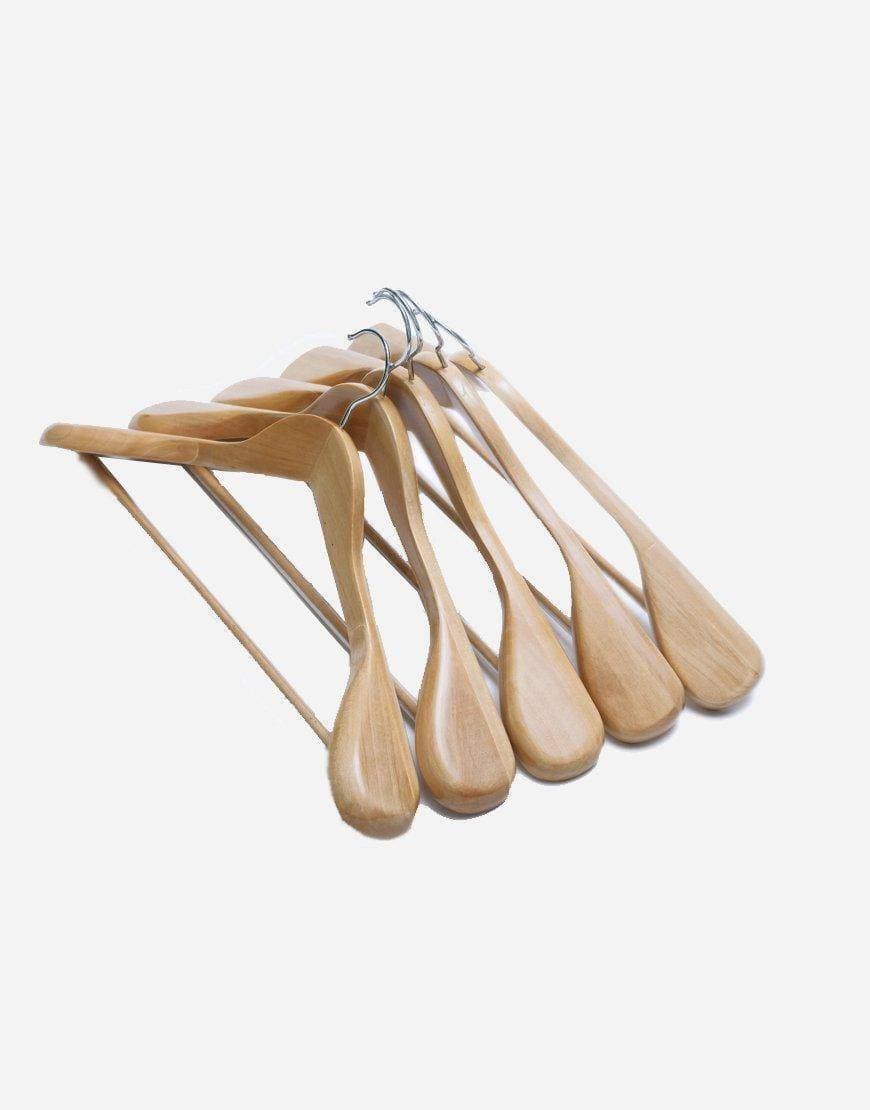 Pack Of 5 - Wooden Coat And Suits Hangers