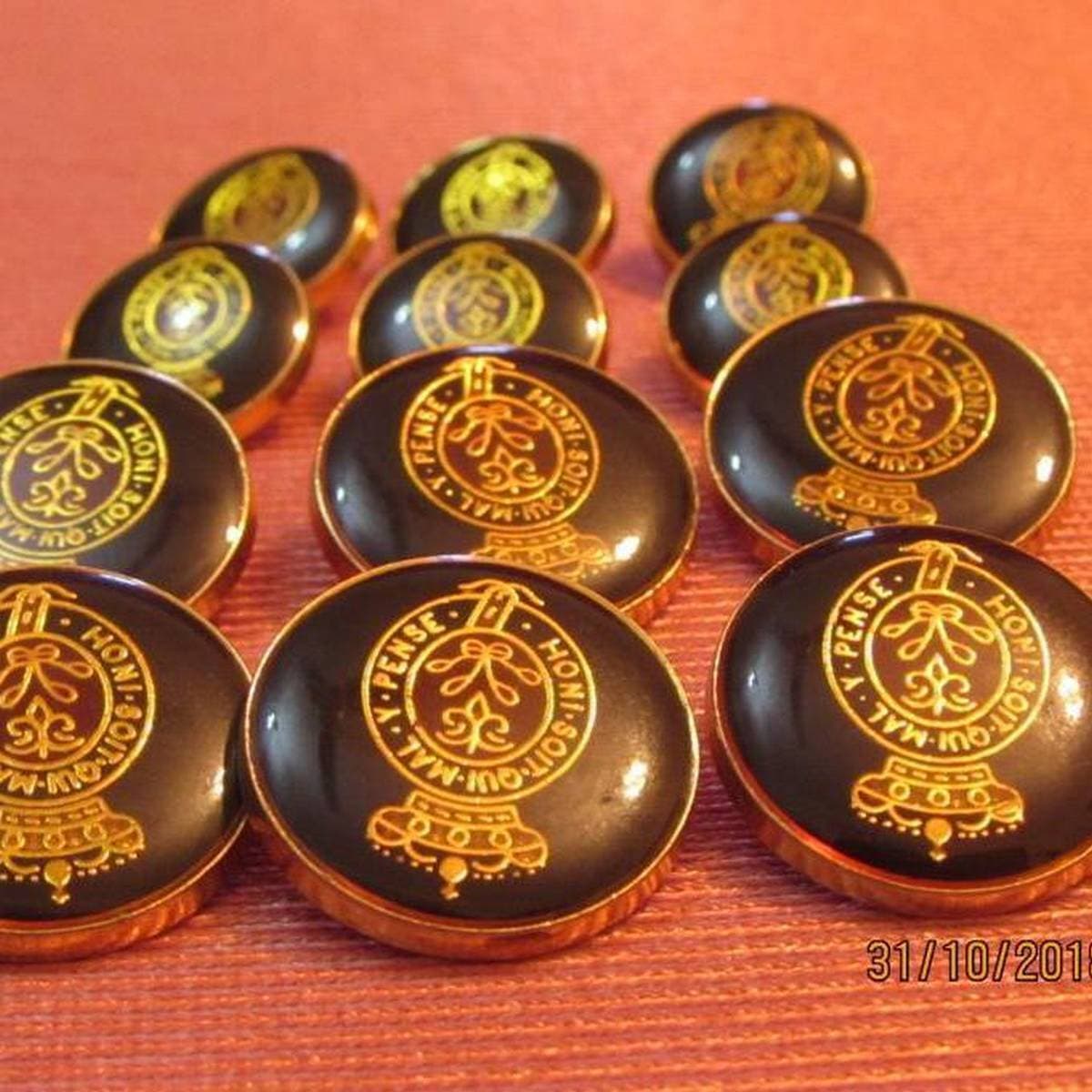 Golden Metal Brass Blazer Buttons Set