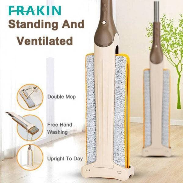 Double Sided Lazy Mop Telescopic 360 Spin Cloth And Automatic Squeeze