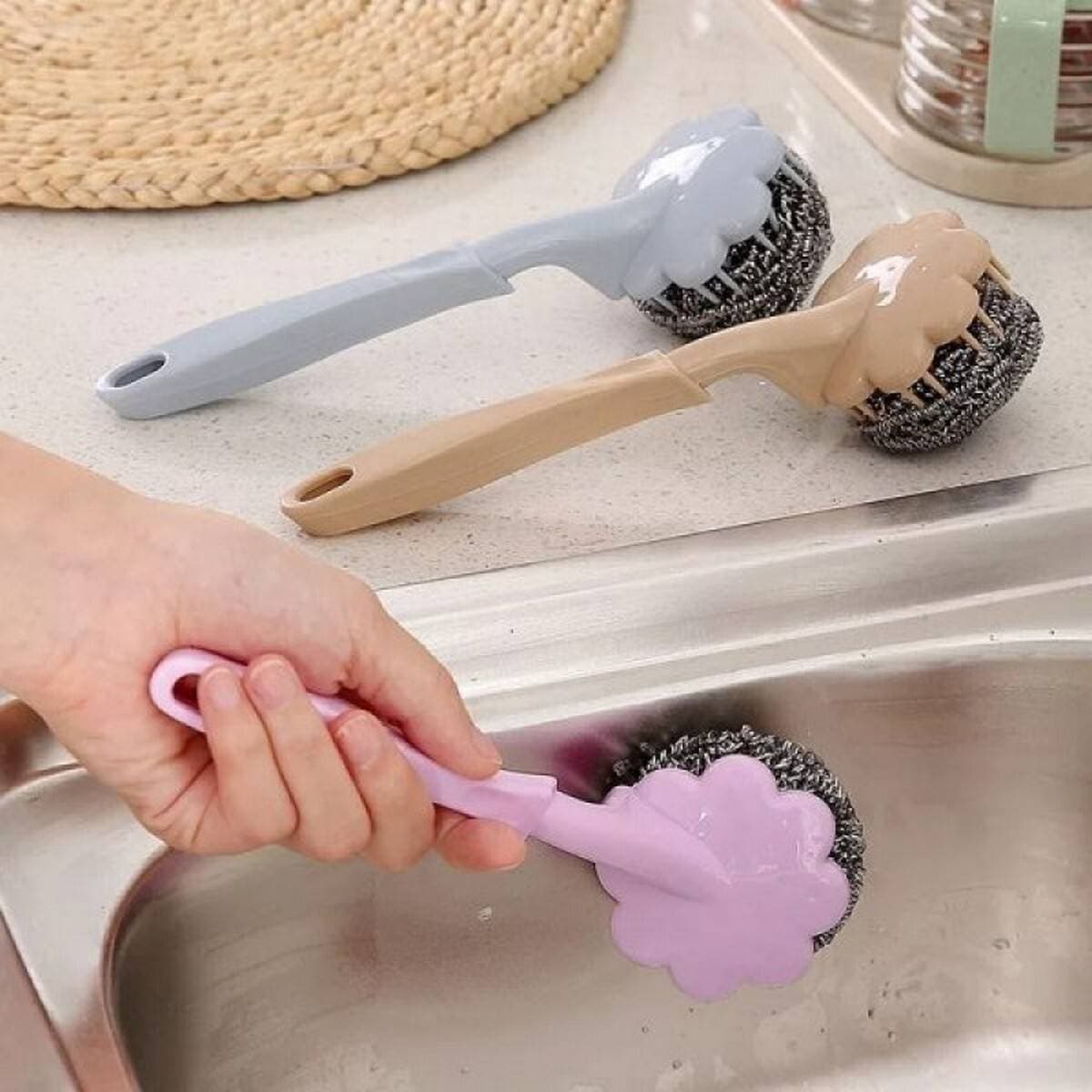 Flower Shape Stainless Steel Wire Ball Brush Sponges Scrubbers