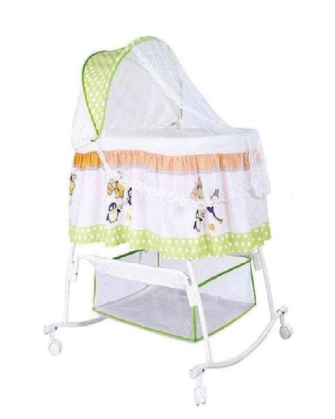 Baby Cot Cradle With Mosquito Net - White