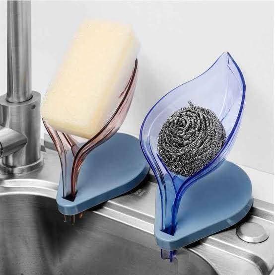 Leaf Shape Self Draining Bath Soap Holder - 1 Piece