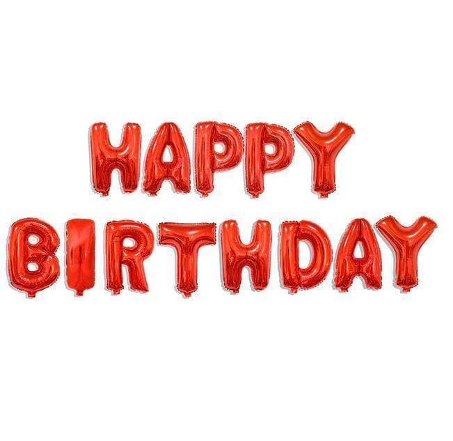 Happy Birthday Banner Red Foil Balloons for Celebration