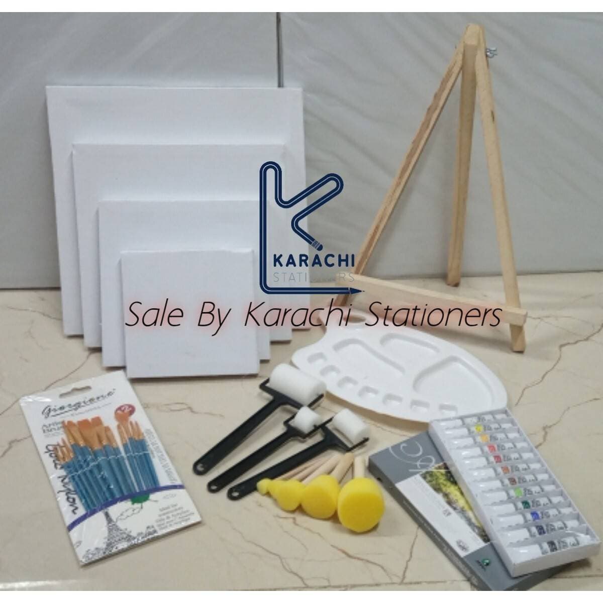 Value Pack Artist Kit - 4 X Canvas (6X6 - 8X8 - 10X10 - 12X12) - 38 Pcs