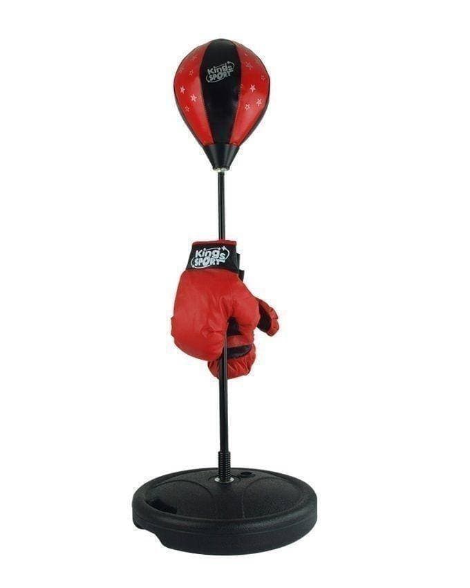 Punching Ball Set For Kids With Gloves - Black & Red