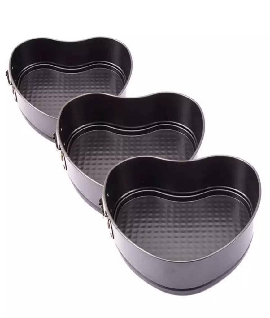 3 Pcs Set Cake Mold Heart Shape - 18 - 20 and 22cm