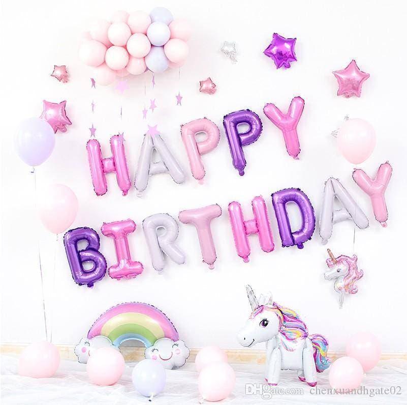 Happy Birthday Unicorn Theme Set