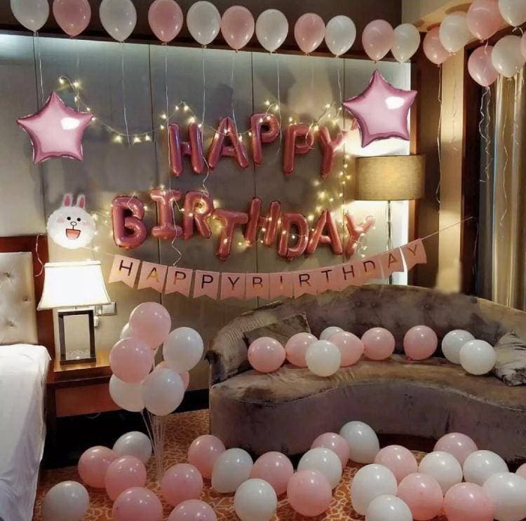 Happy Birthday Pink With White And Pink Theme Set