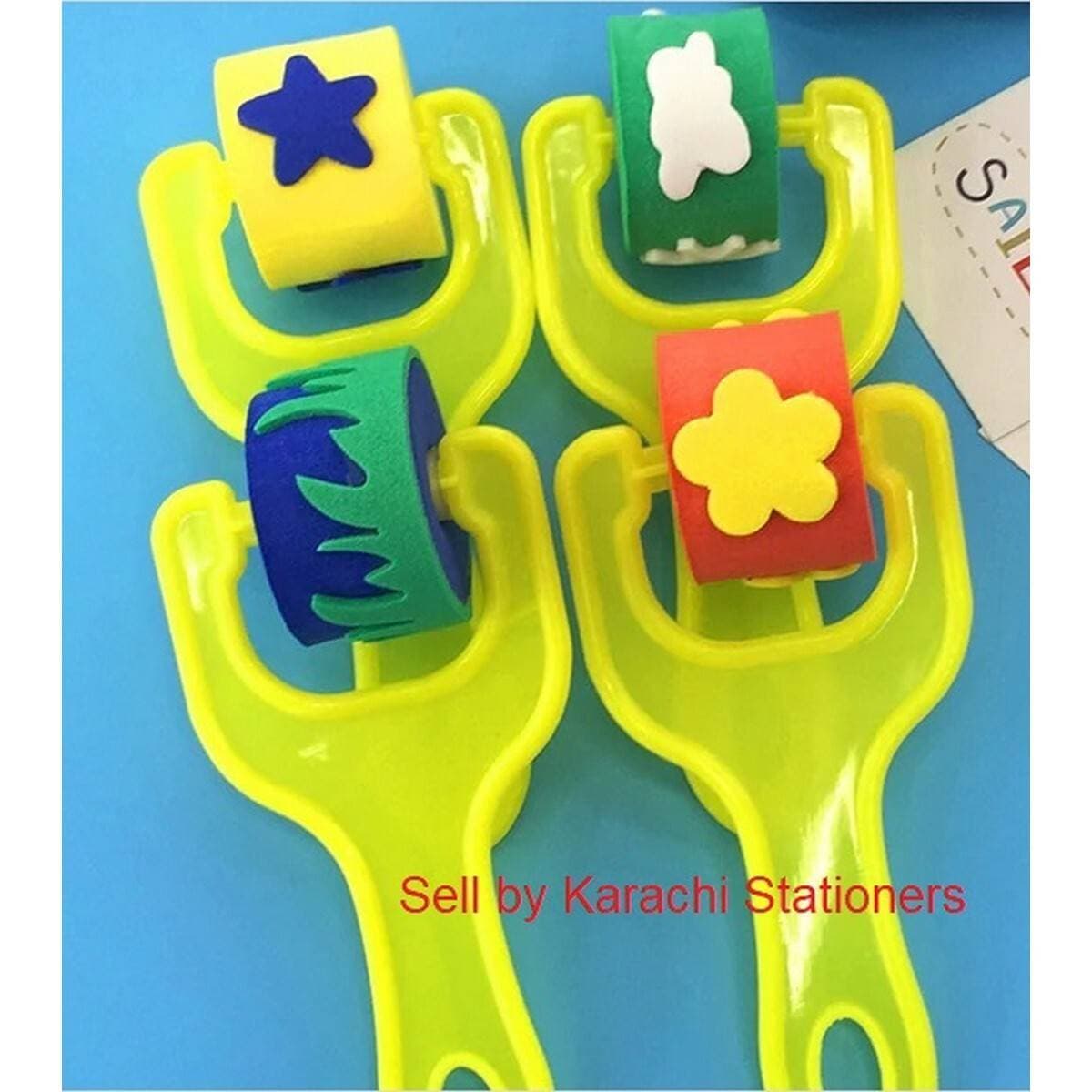 4 Pcs Flower Star Sponge Roller Paintbrush Painting Tools