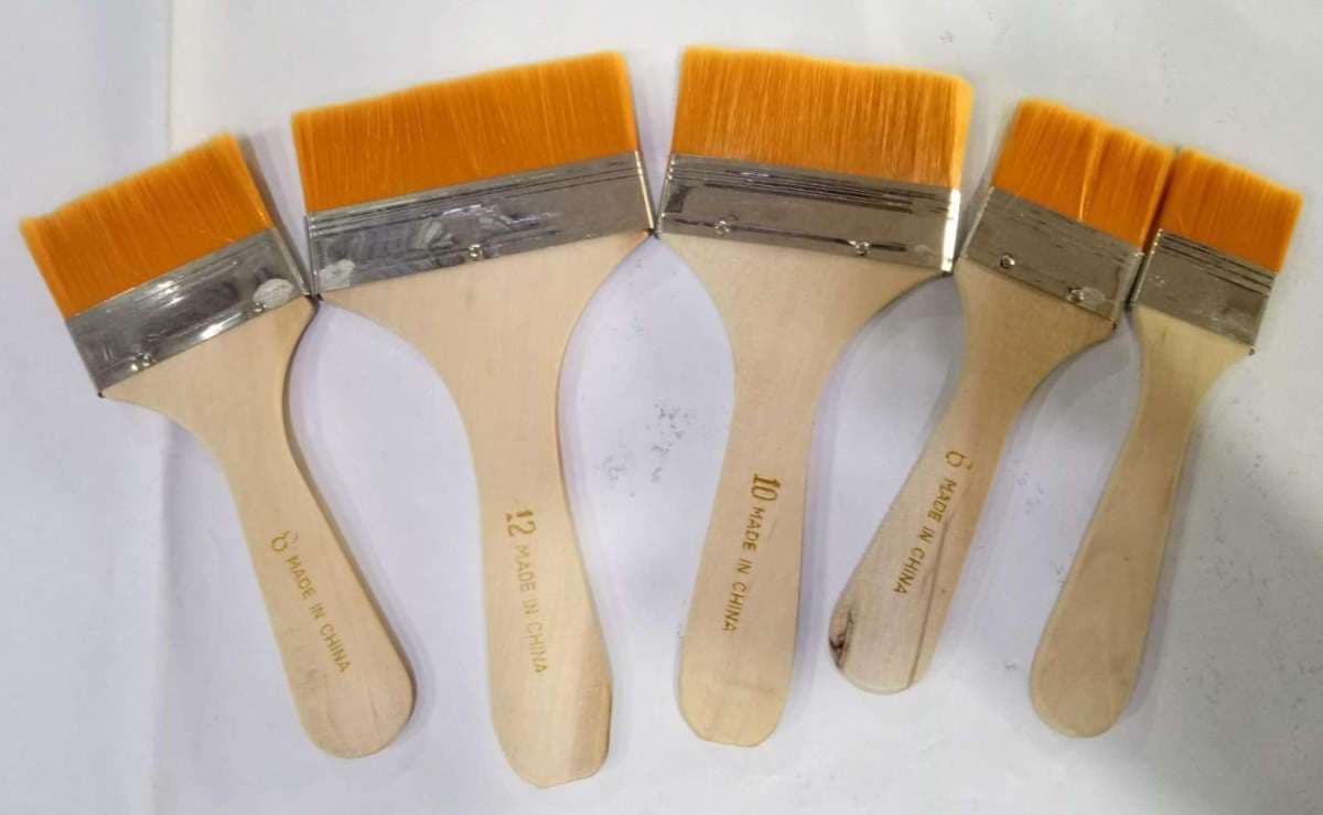 Artist Brushes B - 9 Wide Flat Brushes - 5 PCS