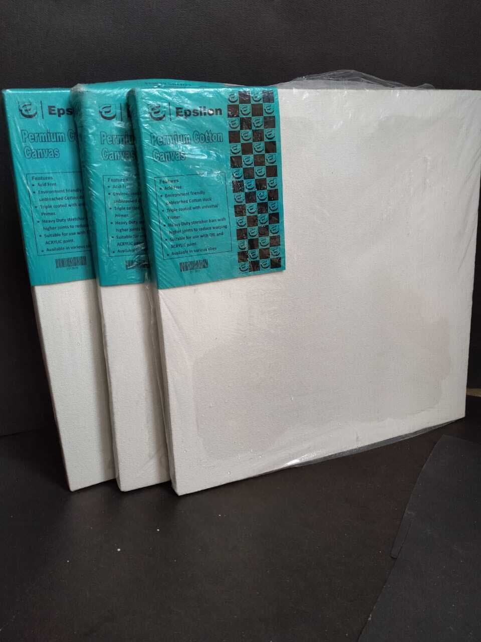 Epsilon 12x12 Canvas Set of 3 With 1 Wooden Easel