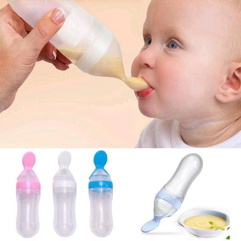 Silicone Squeeze Feeding Spoon For Baby Baby