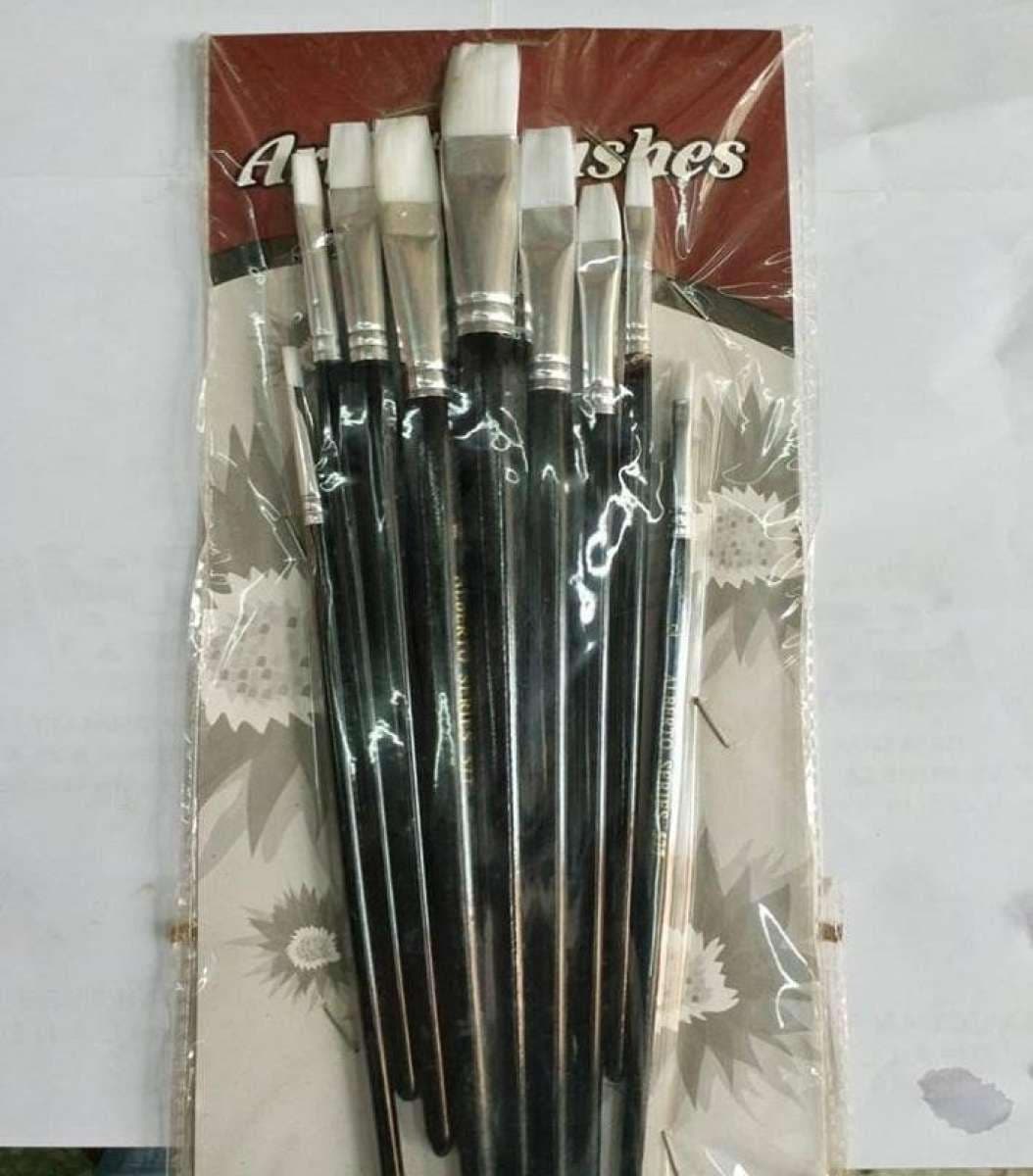 Pack Of 9 Brush Set Flat brushes