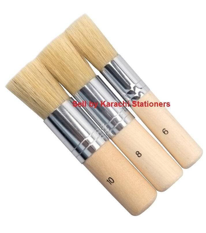 3 Pcs Keep Smiling Wooden Stencil Brushes for Art
