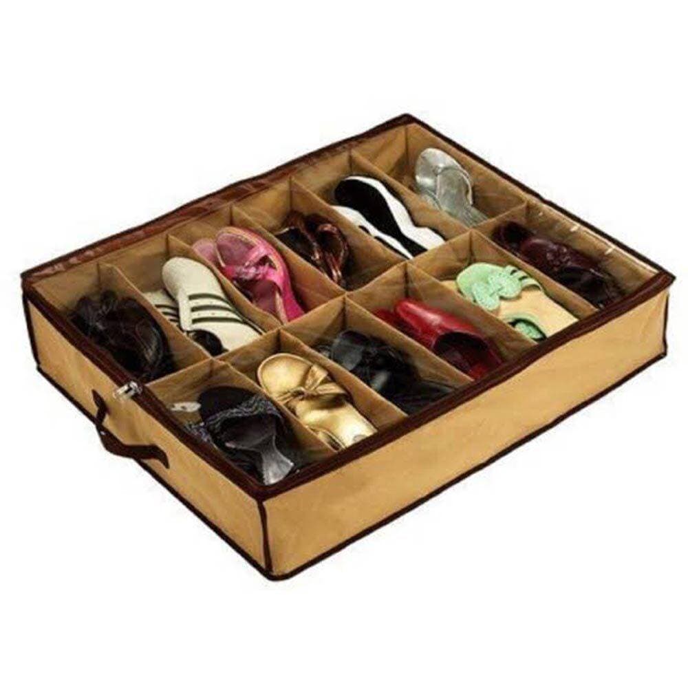 Home fabric Under Bed Shoe Organizer