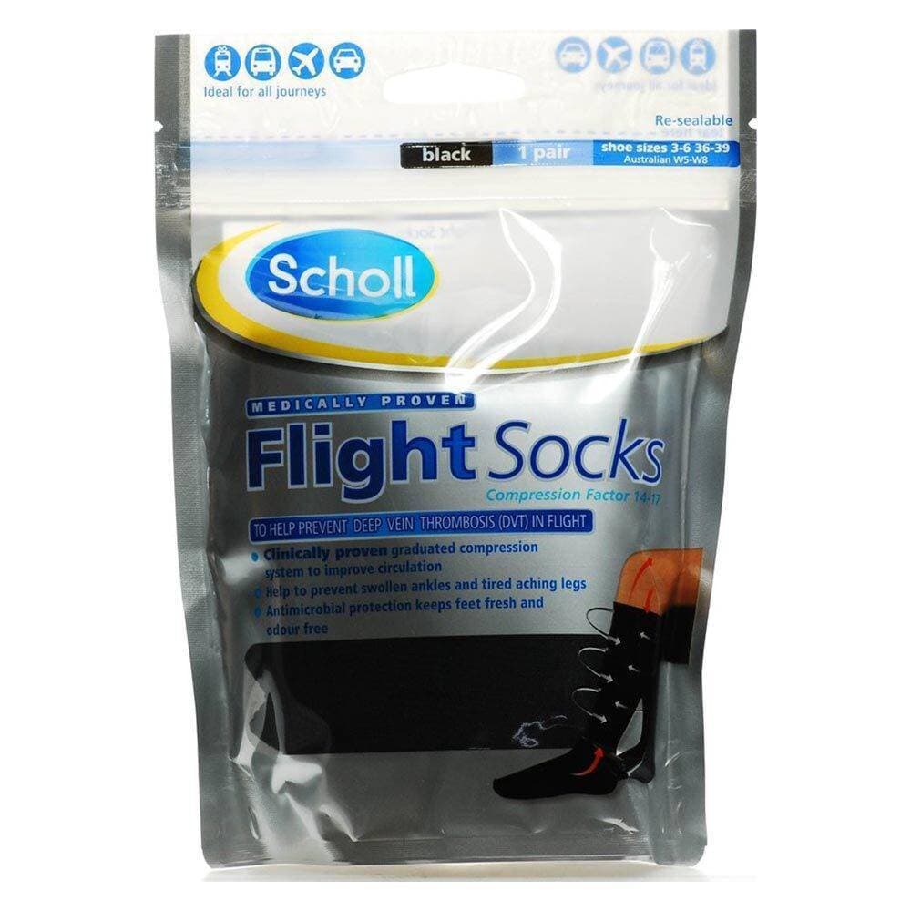 School Flight socks for Better Blood Circulation - Black