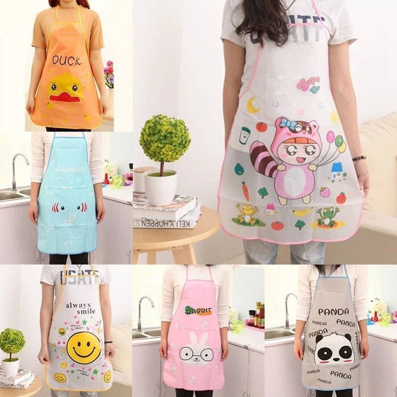 Waterproof Pvc For Children Women Girl Drawing Dinner Kitchen Apron
