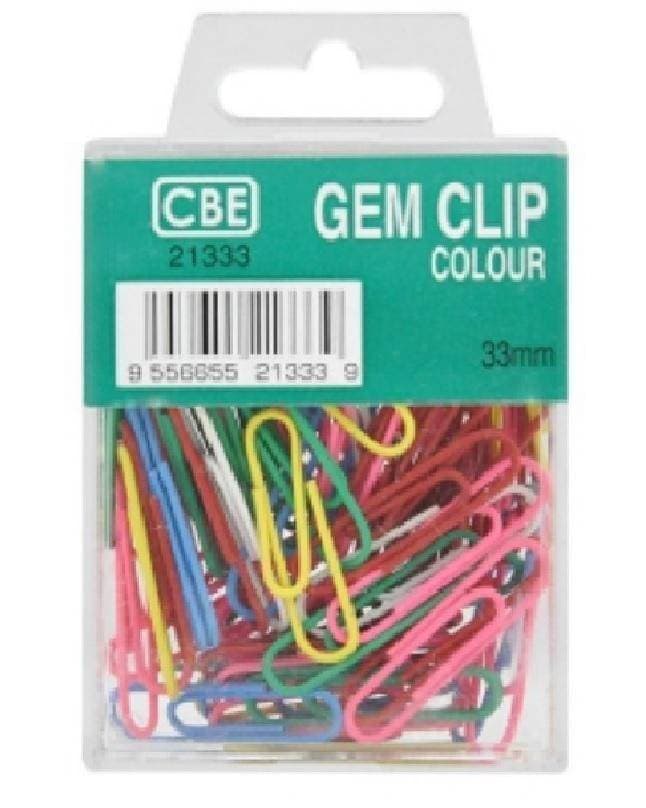33Mm X 50Pcs Colored Plastic Gem Clip For Paper
