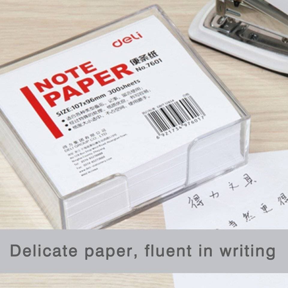 Deli 7601 Memo Paper White 300 Sheets Of 3X3Inch In Acrylic Box - White