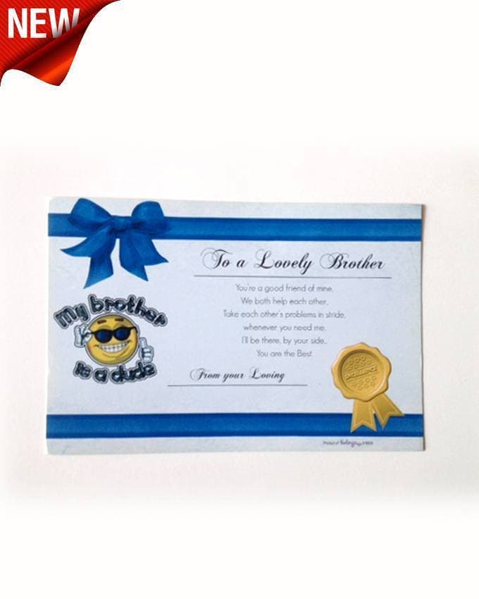 Certificate - Greeting Card For Best Brother Birthday - Fgl53