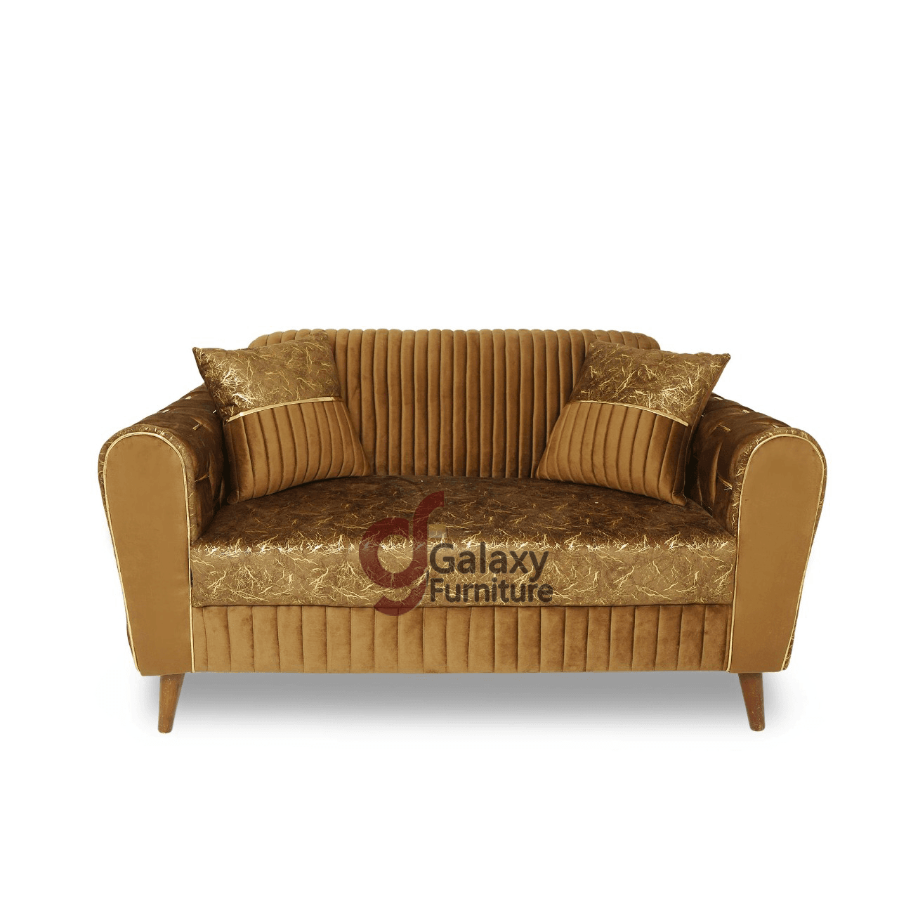 2 Seater Turkish Design Imported Brown Velvet Modern Design Sofa Set