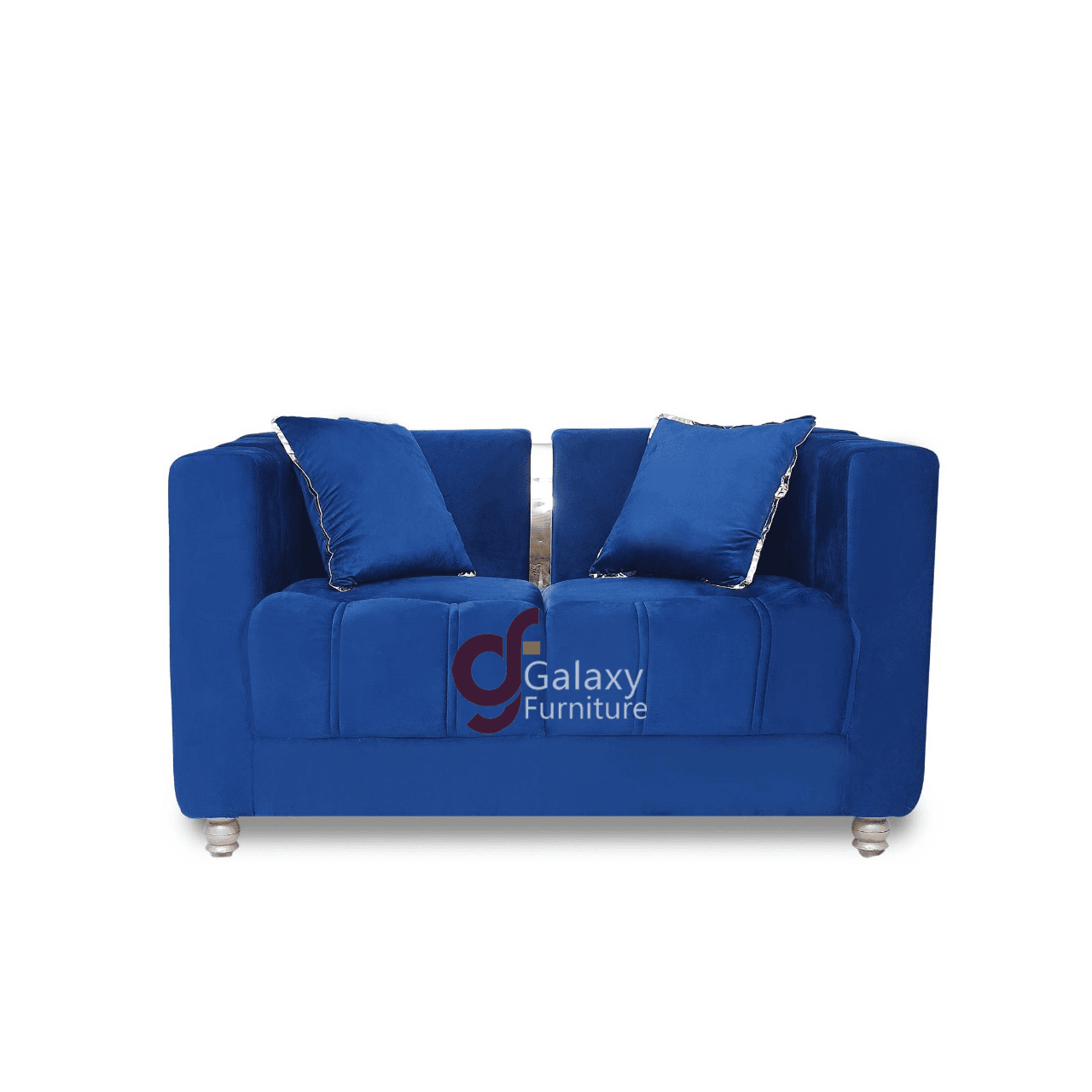 2 Seater Turkish Design Imported Blue Velvet Modern Design Sofa Set