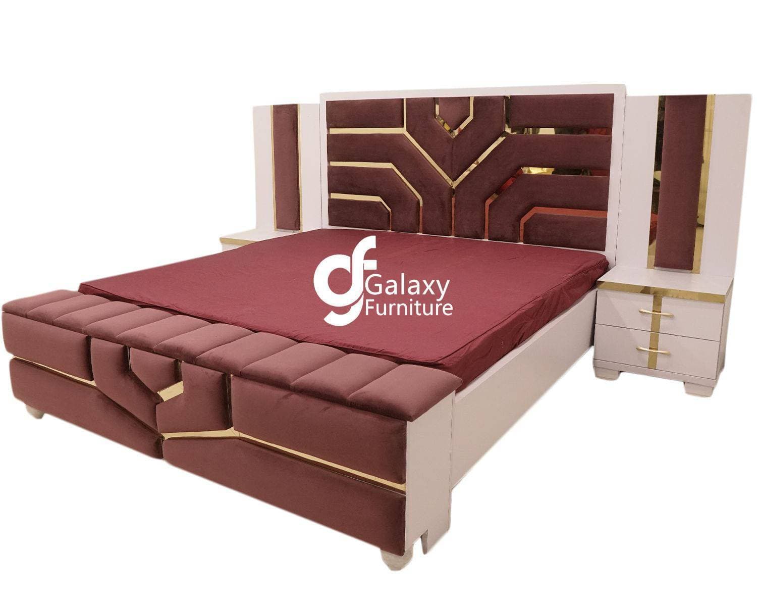Dulhan Stylish Double Bed With Side Tables