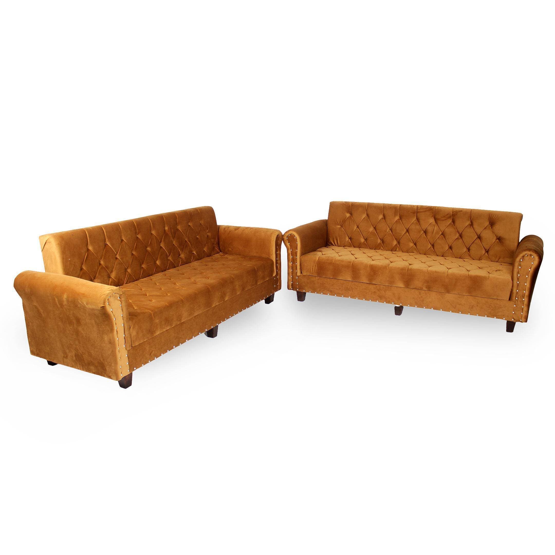 D-Dot Mate Brown Alvera Velvet 02 Sofa Cum Bed Diamond Supreme Foam