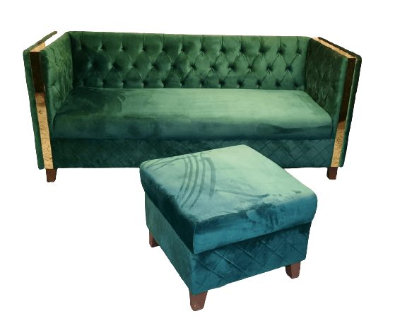 3 Seater Turkish Design Sofa Set With Deep Knotted Work Ottoman