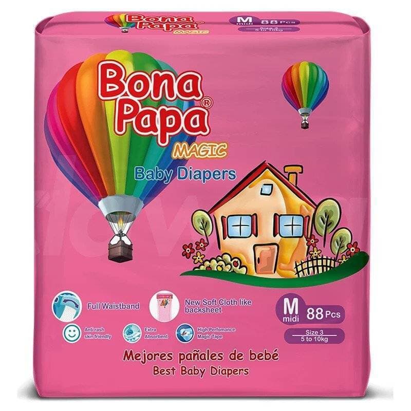 Bona Papa Diapers Size No 3 Medium 5 -10KG - Pack of 88 Pcs