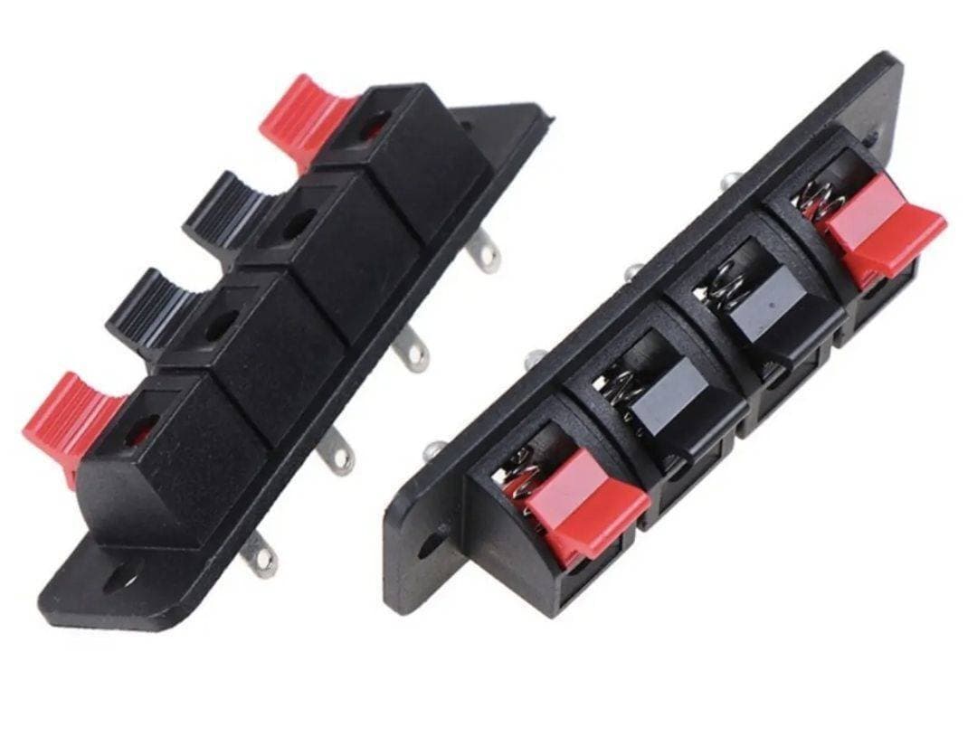 2pcs 4 Positions Connector Terminal Push In Jack Spring Load Audio Speaker Terminals Clip