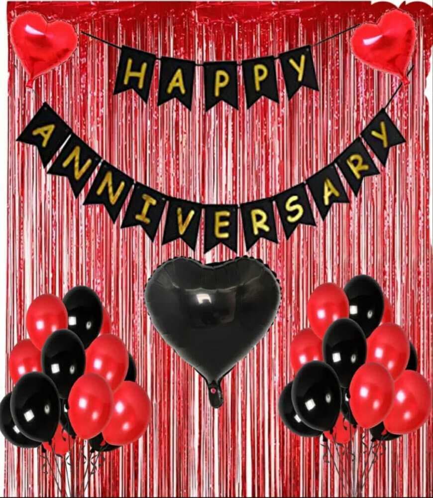 Happy Anniversary Red & Yellow Decoration Set