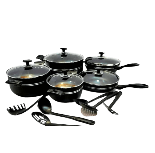 Prestige Non-Stick 16-Piece Cookware Set- Red